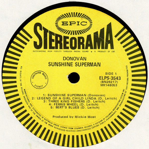 Donovan : Sunshine Superman (LP, Album)