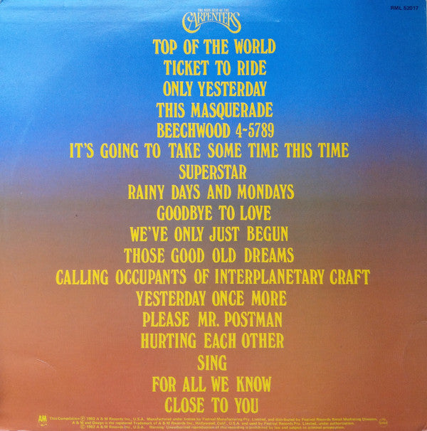 Carpenters : The Very Best Of The Carpenters (LP, Comp)