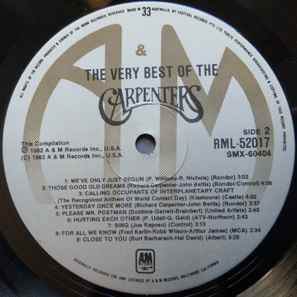 Carpenters : The Very Best Of The Carpenters (LP, Comp)
