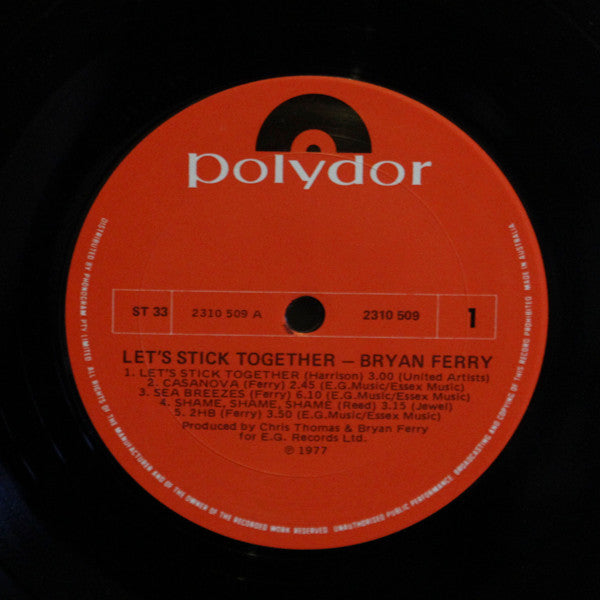 Bryan Ferry : Let's Stick Together (LP, Album, RE)