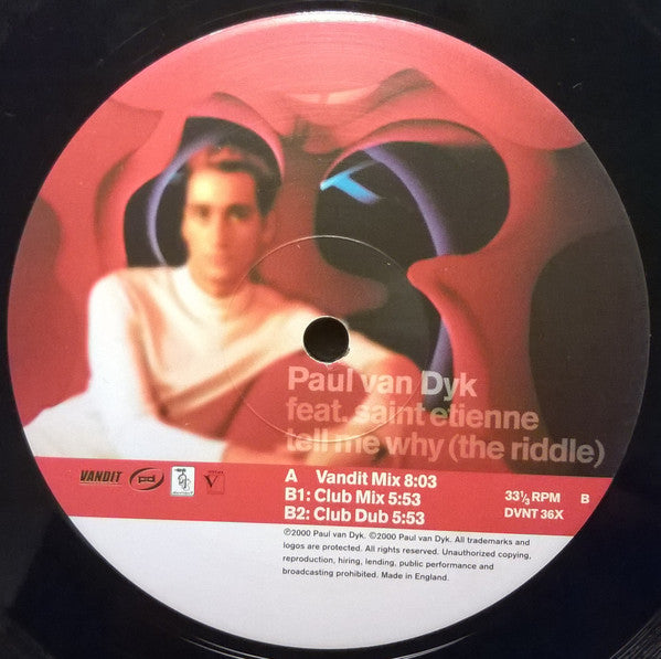 Paul van Dyk Feat. Saint Etienne : Tell Me Why (The Riddle) (12", Single)