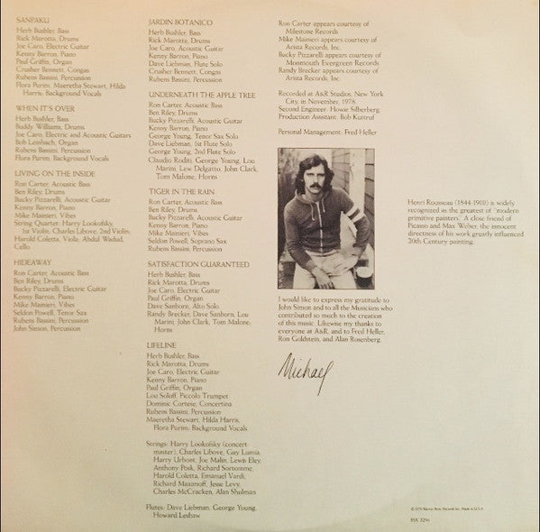 Michael Franks : Tiger In The Rain (LP, Album)