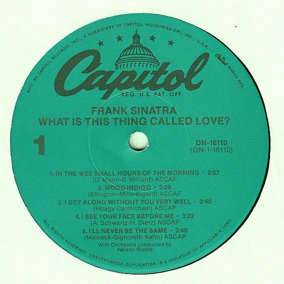 Frank Sinatra : What Is This Thing Called Love? (LP, Album, RE, Jac)