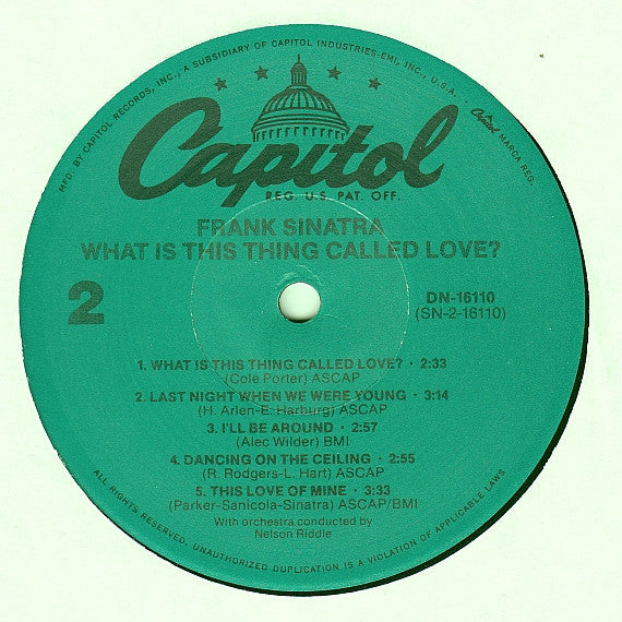 Frank Sinatra : What Is This Thing Called Love? (LP, Album, RE, Jac)