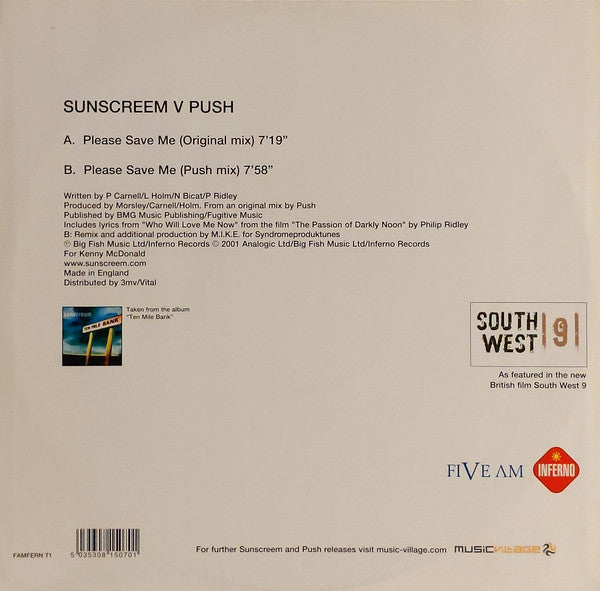 Sunscreem V Push : Please Save Me (12")