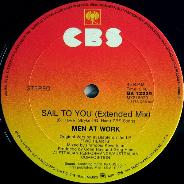 Men At Work : Down Under (Extended Mix) (12")