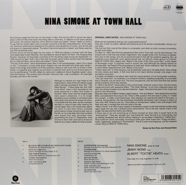 Nina Simone : Nina Simone At Town Hall (LP, Album, Ltd, RE, RM)