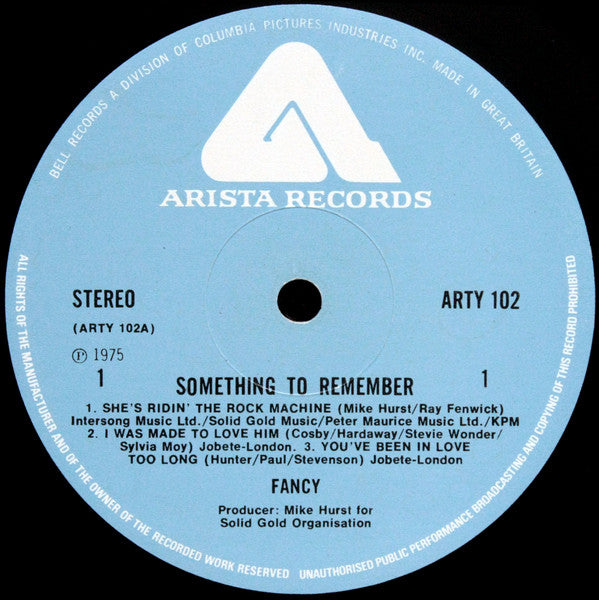 Fancy (3) : Something To Remember (LP, Album)
