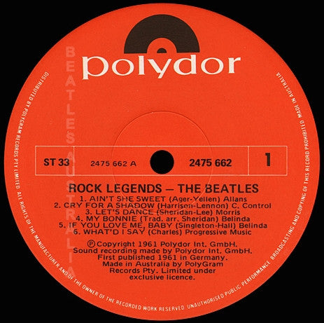 The Beatles : Rock Legends - The Beatles (LP, Comp)
