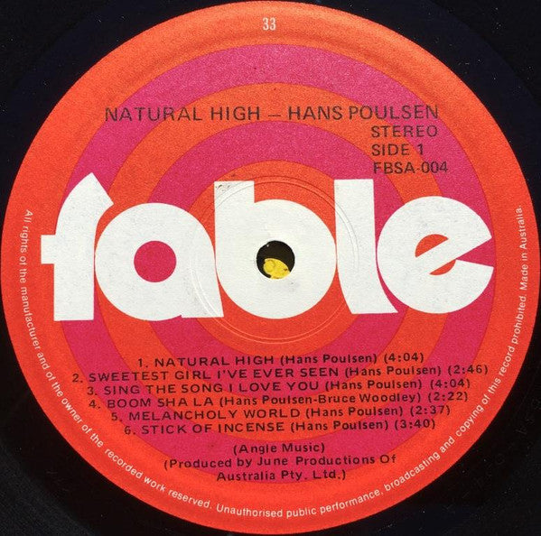Hans Poulsen : Natural High (LP, Album)