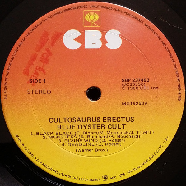 Blue Öyster Cult : Cultösaurus Erectus (LP, Album)