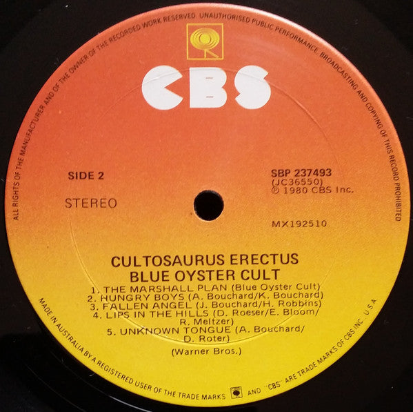 Blue Öyster Cult : Cultösaurus Erectus (LP, Album)