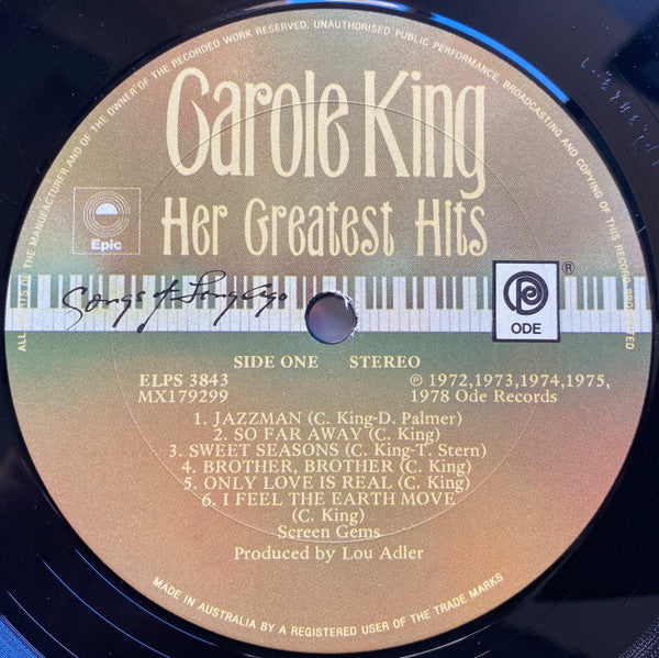 Carole King : Her Greatest Hits - Songs Of Long Ago (LP, Comp)