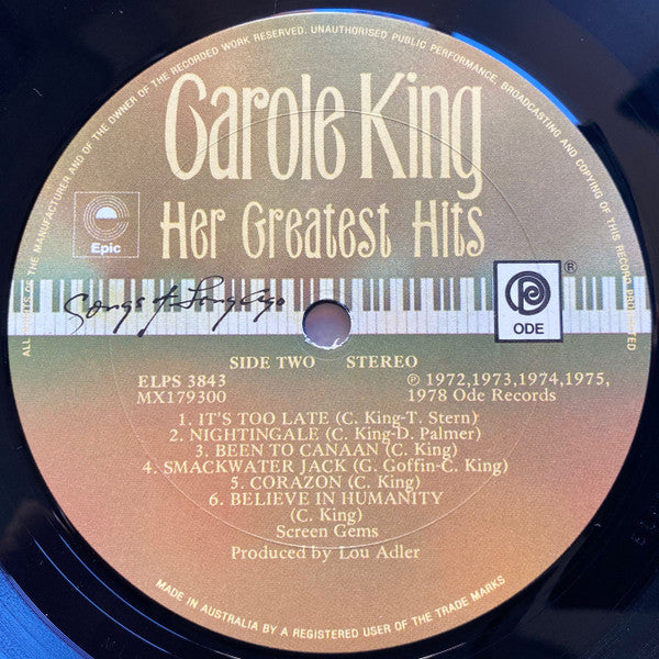 Carole King : Her Greatest Hits - Songs Of Long Ago (LP, Comp)