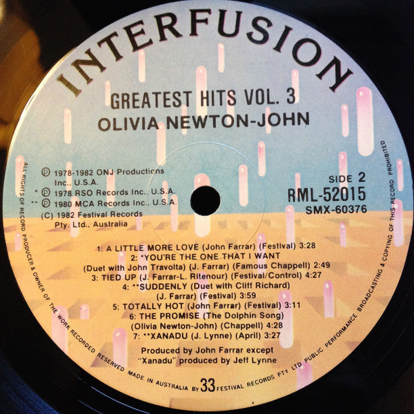 Olivia Newton-John : Olivia's Greatest Hits Vol. 3 (LP, Comp, Gat)