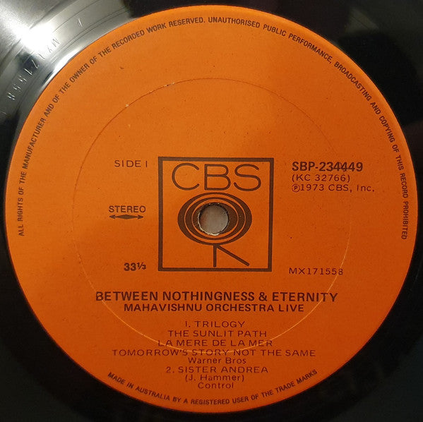Mahavishnu Orchestra : Between Nothingness & Eternity (LP, Album)