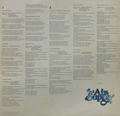 Air Supply : The Whole Thing's Started (LP, Album)