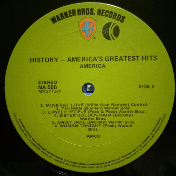 America (2) : History · America's Greatest Hits (LP, Comp)