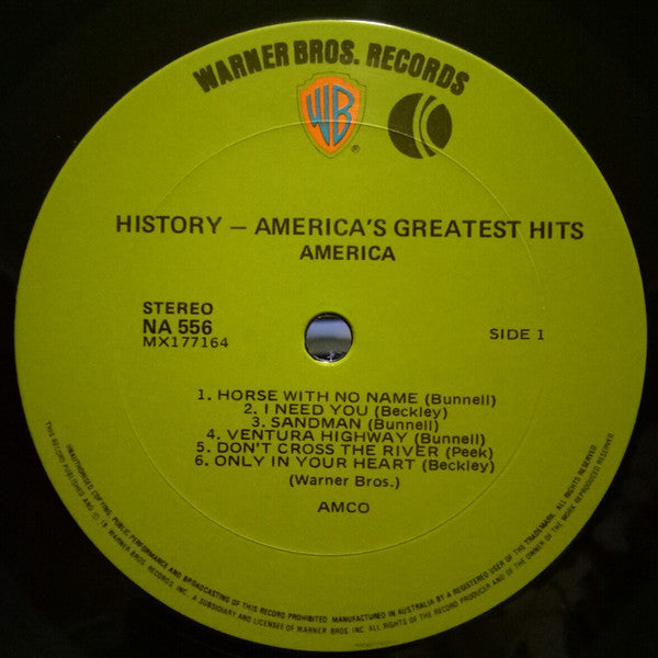 America (2) : History · America's Greatest Hits (LP, Comp)