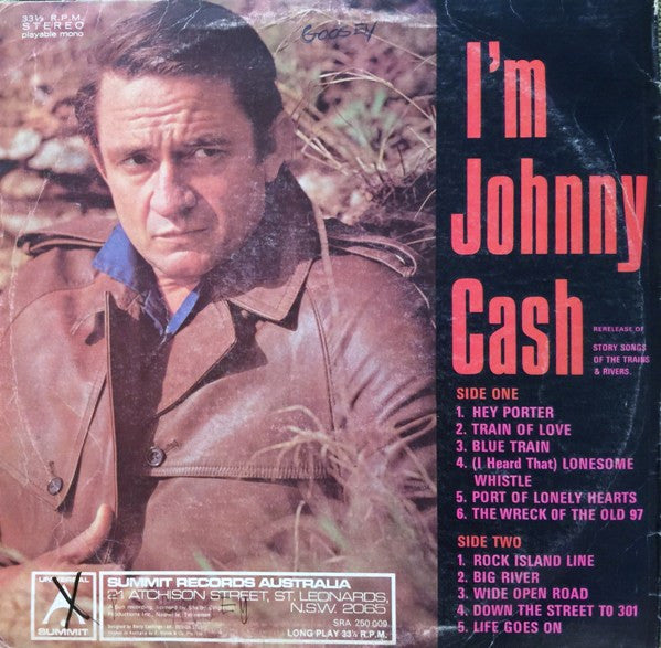 Johnny Cash : I'm Johnny Cash (Story Songs Of The Trains & Rivers) (LP, Comp, RE)