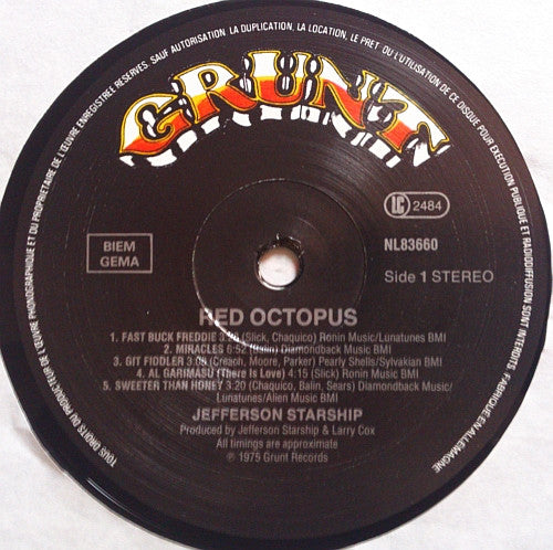 Jefferson Starship : Red Octopus (LP, Album, RE)