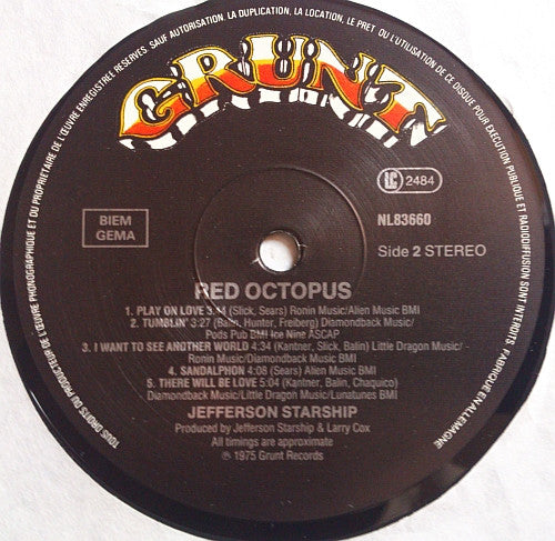 Jefferson Starship : Red Octopus (LP, Album, RE)