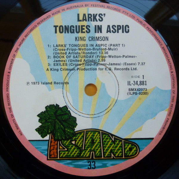 King Crimson : Larks' Tongues In Aspic (LP, Album)