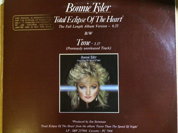 Bonnie Tyler : Total Eclipse Of The Heart (12", Maxi, Promo)