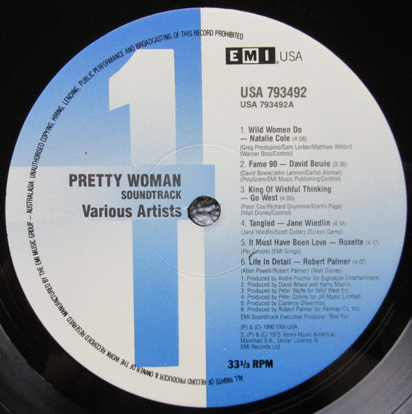 Various : Pretty Woman (Original Motion Picture Soundtrack) (LP, Comp)