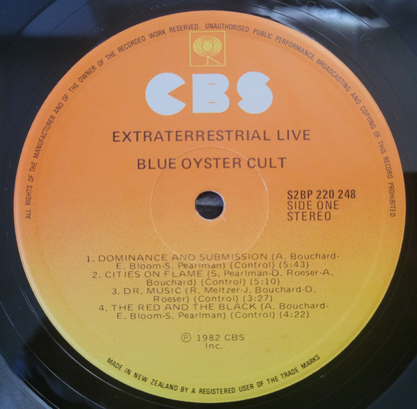 Blue Öyster Cult : Extraterrestrial Live (2xLP, Album, Gat)