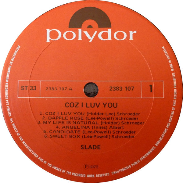 Slade : Coz I Luv You (LP, Comp)