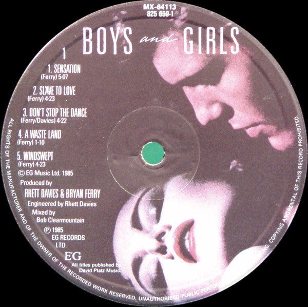 Bryan Ferry : Boys And Girls (LP, Album)