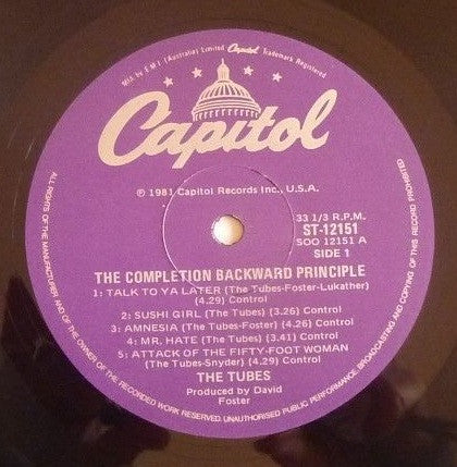 Tubes* : The Completion Backward Principle (LP, Album)