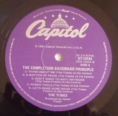 Tubes* : The Completion Backward Principle (LP, Album)