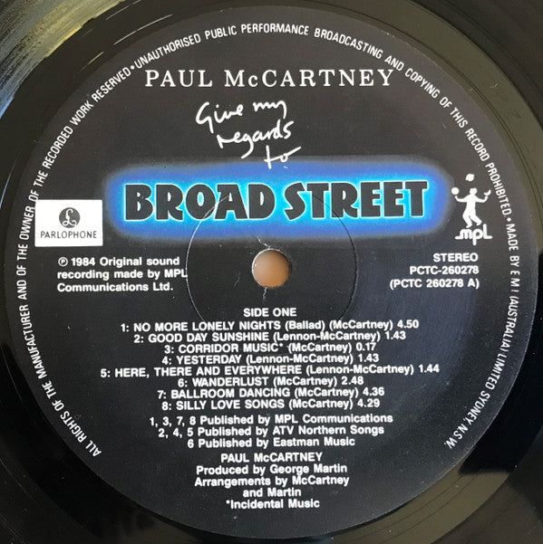 Paul McCartney : Give My Regards To Broad Street (LP, Album)
