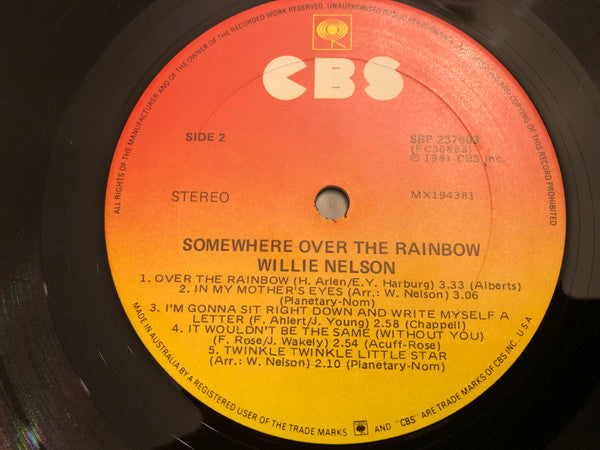 Willie Nelson : Somewhere Over The Rainbow (LP, Album)