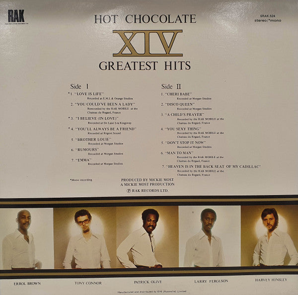 Hot Chocolate : XIV Greatest Hits (LP, Comp)