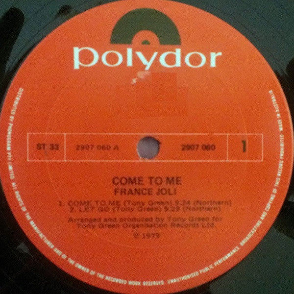 France Joli : Come To Me (LP, Album)