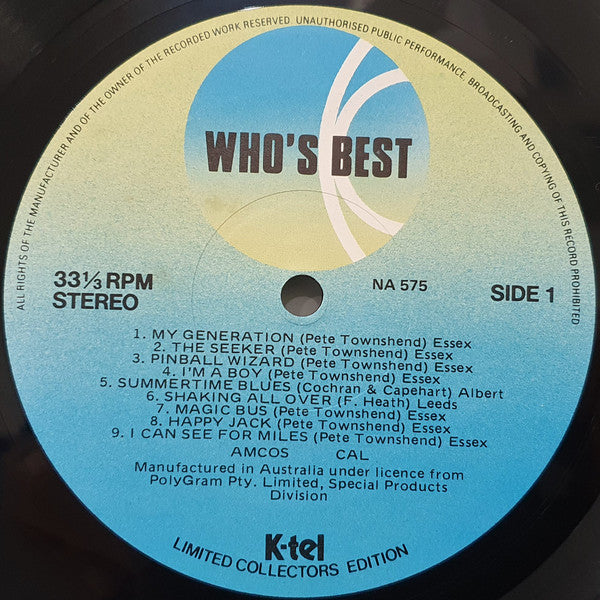 The Who : Who's Best (LP, Comp, Ltd)