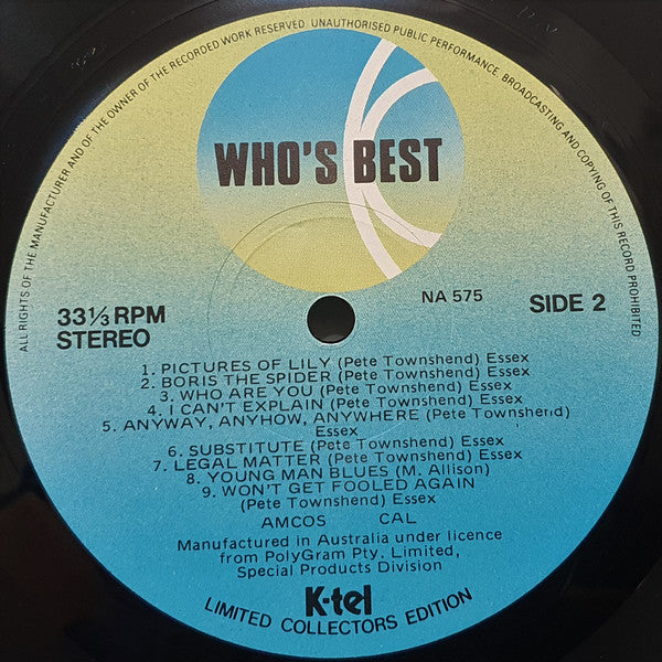 The Who : Who's Best (LP, Comp, Ltd)