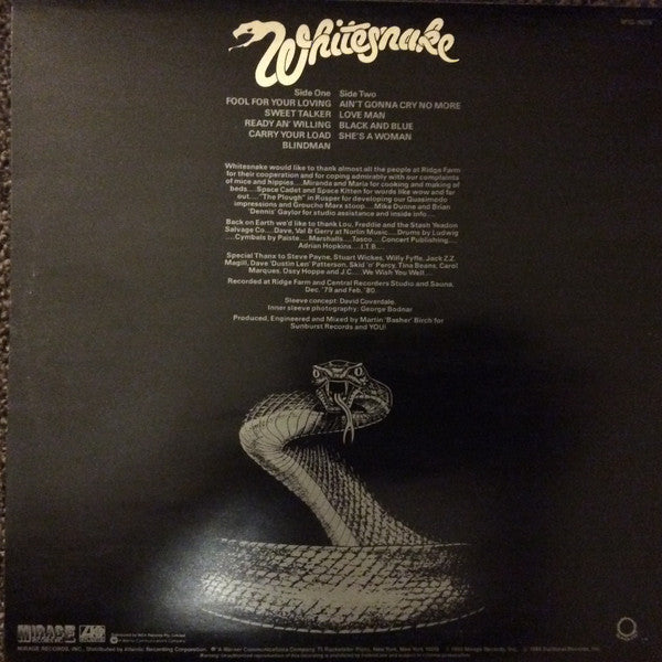 Whitesnake : Ready An' Willing (LP, Album)