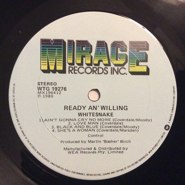 Whitesnake : Ready An' Willing (LP, Album)
