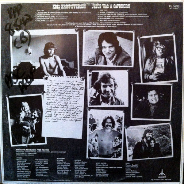 Kris Kristofferson : Jesus Was A Capricorn (LP, Album, Gat)