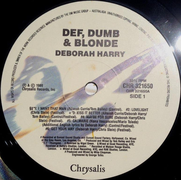Deborah Harry : Def, Dumb & Blonde (LP, Album)