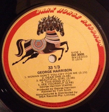George Harrison : Thirty Three & 1/3 (LP, Album)