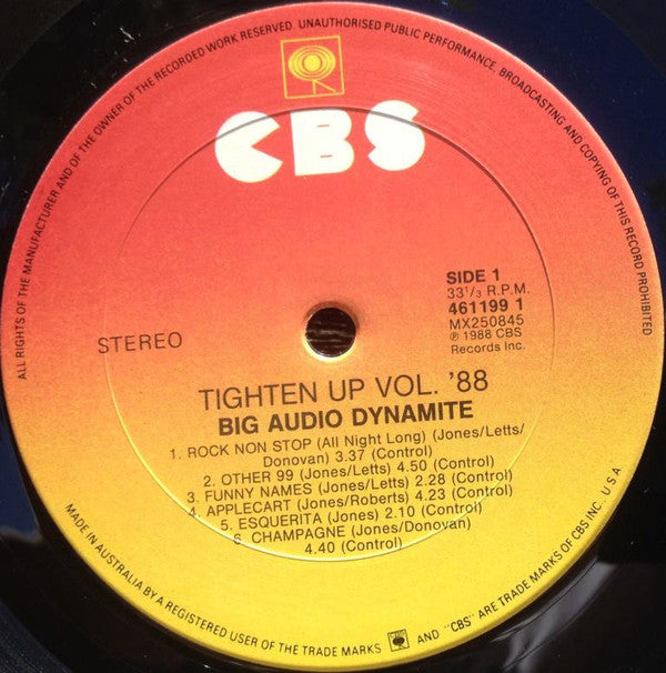 Big Audio Dynamite : Tighten Up Vol. 88 (LP, Album)