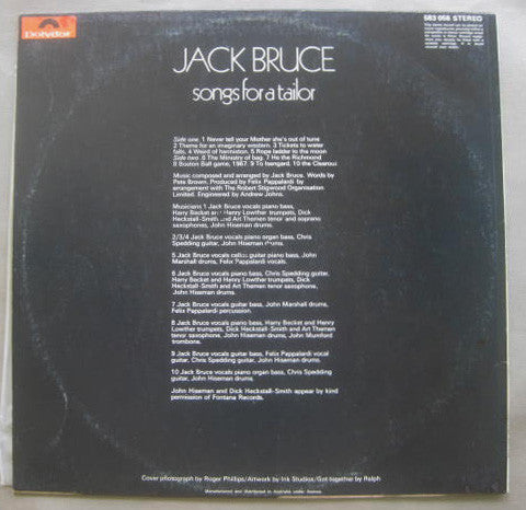 Jack Bruce : Songs For A Tailor (LP, Album)