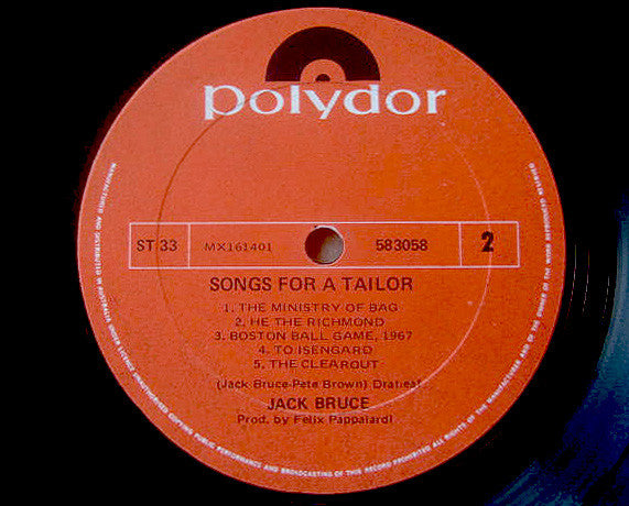 Jack Bruce : Songs For A Tailor (LP, Album)