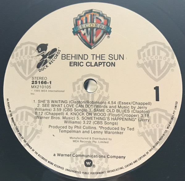 Eric Clapton : Behind The Sun (LP, Album, Gat)
