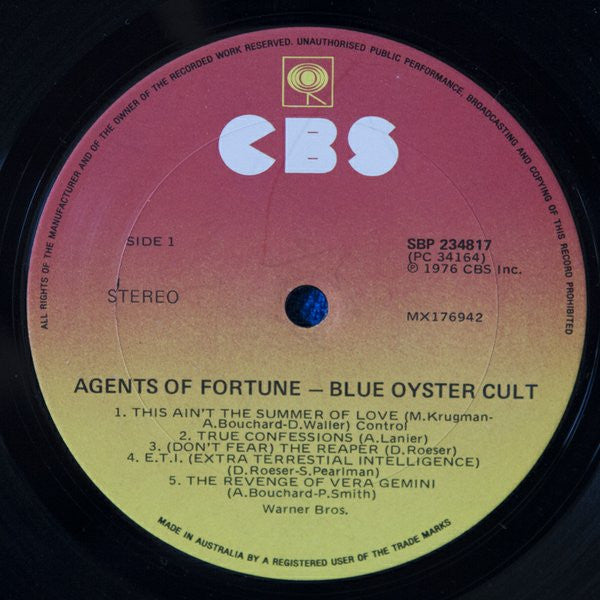 Blue Öyster Cult : Agents Of Fortune (LP, Album)
